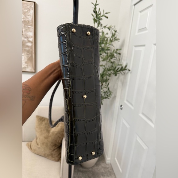 Brahmin Green Crocodile-Embossed Bag